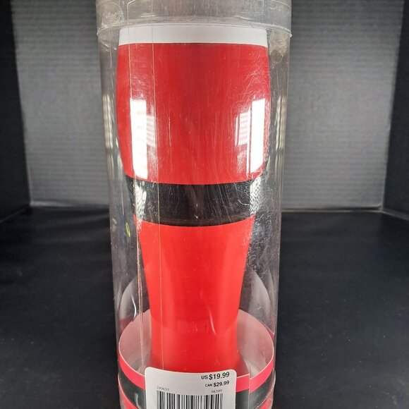 DEI. Glass Santa Themed Pilsner Glass Hand Painted 24 Ounce - Picture 3 of 10